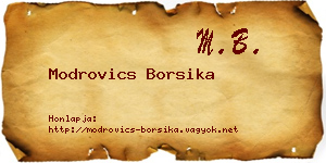 Modrovics Borsika névjegykártya